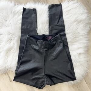 Commando Control Faux Leather Legging Black High Waist Stretchy Medium